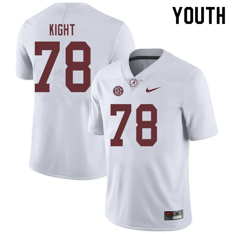 Youth #78 Amari Kight Alabama Crimson Tide College Football Jerseys Sale-White